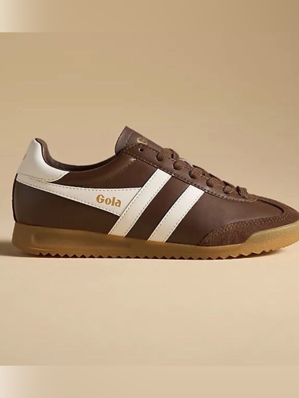 Gola Brown Torpedo Leather Trainors (Anthropologie Exclusive)